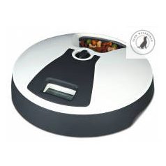   KT24: Trixie TX6 Automatic Food Dispenser - automata etető (fehér,fekete) 6x0,24l (Ø32x10cm)
