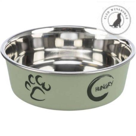 Trixie Stainless Steel Bowl - fémtál műanyag borítással (mintás, többféle színben és méretben) kutyák részére 