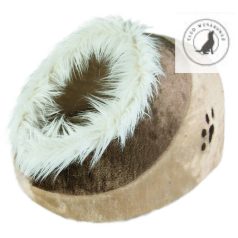   Trixie Minou Cave - plüss barlang (bézs/barna) kutyák részére (50×41×30)