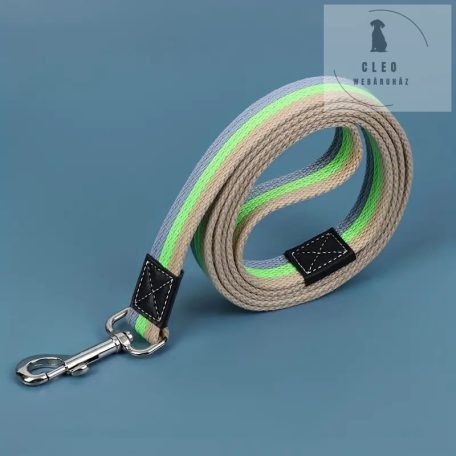 Csíkos kutyapóráz erős, forgatható karabínerrel (1,5 m)