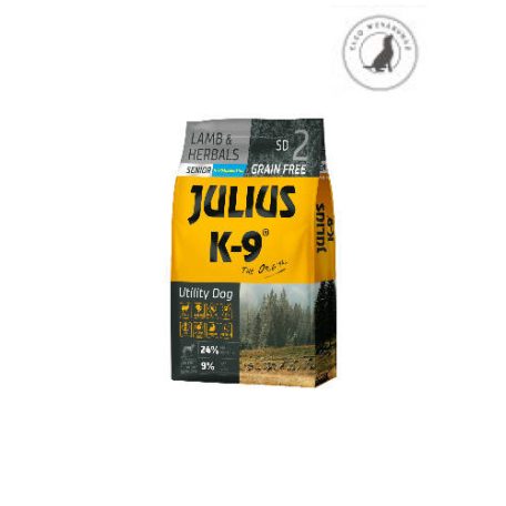 JULIUS K-9 SD2 Senior Utility Dog Hypoallergenic Lamb&Herbals (bárány&gyógynövény) 10kg - Gabonamentes száraztáp, idős/túlsúlyos kutyák részére