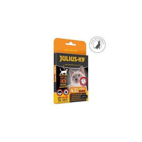 Julius K-9 Cat Collar - Bolha-, kullancs riasztó (fekete) nyakörv macskák részére (43cm)