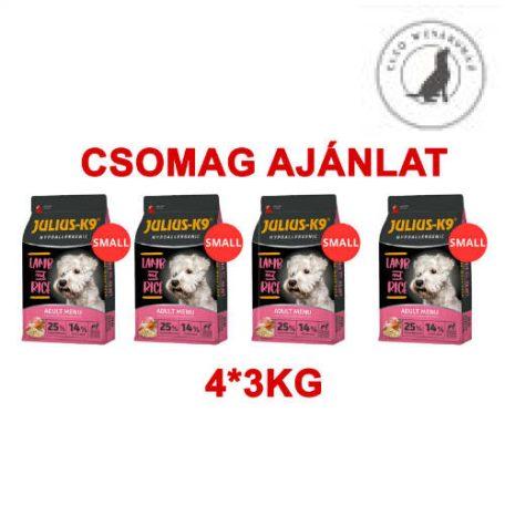JULIUS-K9 4*3kg ADULT HYPOALLERGENIC Lamb&Rice (bárány&rizs) SMALL csomag ajánlat!