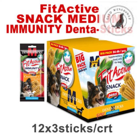 FitActive SNACK Denta-Sticks Hypoallergenic Digestion  - (vörösáfonya-kurkuma) kutyák részére 
