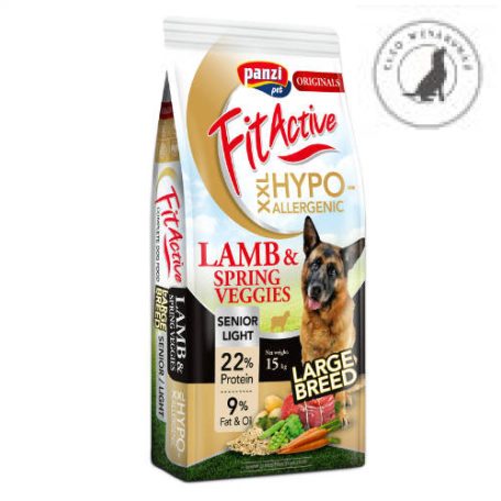 FitActive ORIGINALS 15kg SENIOR/LIGHT LARGE BREED HYPOALLERGENIC Lamb&Spring Veggies