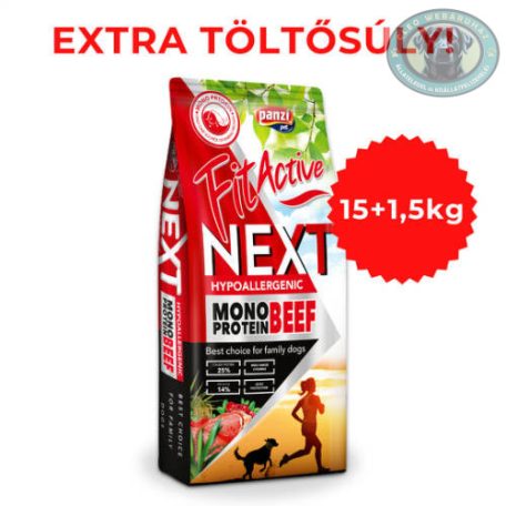FitActiveNEXT Hypoallergenic MONO BEEF with cranberry (Marha-vörösáfonya, 15 + 1,5 kg)