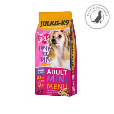 ulius K-9 MINI FOR GIRLS 1kg ADULT HYPOALLERGENIC Lamb&Rice 