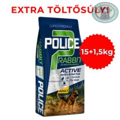   POLICE ADULT Hypoallergenic Rabbit with Rice&Cranberry (nyúl, rizs, vörösáfonya) - TÚLTÖLTÖTT KISZERELÉS! (15 + 1,5 kg)